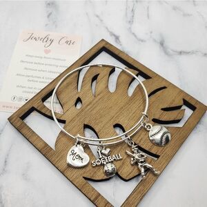 Softball Mom Expandable Charm Bracelet